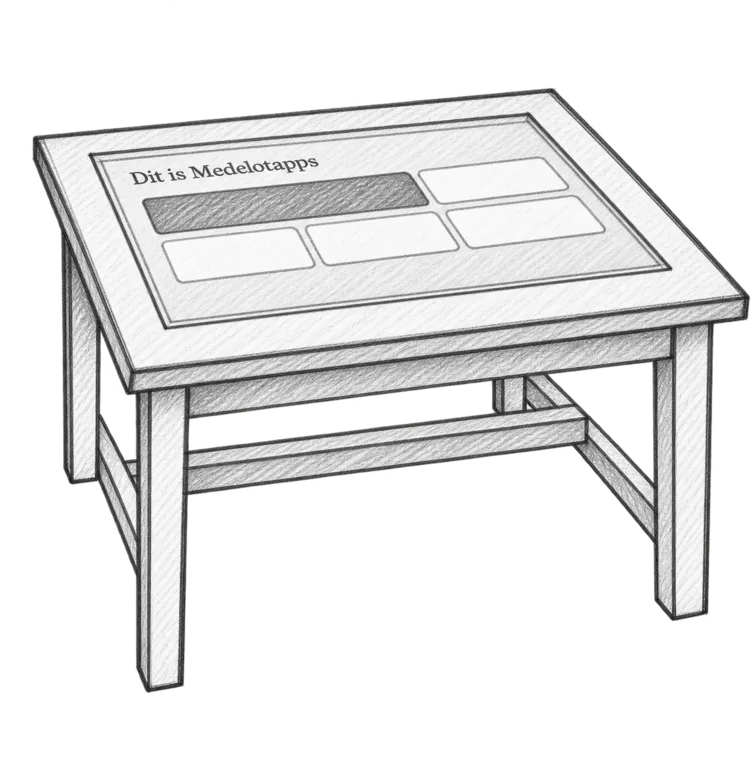 Tafel XL: a 55-inch screen set into a 150 by 95 cm table